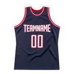 Custom Name Number Personalized Navy Red White Authentic Basketball Jersey - Team Edition Personalized Navy White-Red Authentic