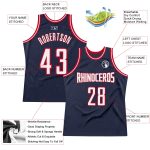 Custom Name Number Personalized Navy Red White Authentic Basketball Jersey - Team Edition Personalized Navy White-Red Authentic