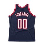 Custom Name Number Personalized Navy Red White Authentic Basketball Jersey - Team Edition Personalized Navy White-Red Authentic