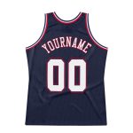 Personalized Authentic Basketball Jersey - Navy Red White Throwback Design Personalized Navy White-Red Authentic Throwback