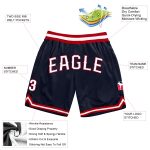 Custom Name and Number Authentic Throwback Basketball Shorts Personalized Navy White-Red Personalized Navy White-Red Authentic