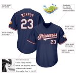 Custom Name Number Authentic Throwback Baseball Jersey Shirt - Personalized Navy White Red Rib-Knit Team Apparel Personalized