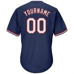 Custom Name Number Authentic Throwback Baseball Jersey Shirt - Personalized Navy White Red Rib-Knit Team Apparel Personalized