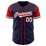Customized Baseball Jersey with Name and Number - Authentic Two Tone Navy Red White Team Gear Personalized Navy White-Red