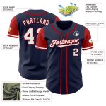 Customized Baseball Jersey with Name and Number - Authentic Two Tone Navy Red White Team Gear Personalized Navy White-Red