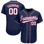 Custom Name Number Baseball Jersey - Personalized Navy Red White Team Apparel Personalized Navy White-Red Baseball Jersey