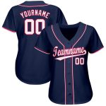 Custom Name Number Baseball Jersey - Personalized Navy Red White Team Apparel Personalized Navy White-Red Baseball Jersey