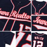 Custom Name Number Baseball Jersey - Personalized Navy Red White Team Apparel Personalized Navy White-Red Baseball Jersey