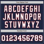 Personalized Navy Blue White Red Bomber Varsity Letterman Jacket Full-Snap Personalized Navy White-Red Bomber Full-Snap Varsity