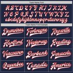 Custom Team Name and Number Navy Red White Varsity Bomber Jacket Full-Snap Two Tone Letterman Personalized Navy White-Red