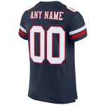 Personalized Navy Red White Authentic Football Jersey - Custom Team Design Personalized Navy White-Red Mesh Authentic Football