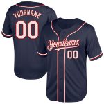 Custom Name Number Authentic Baseball Jersey, Personalized Navy Red Mesh Throwback Team Jersey Personalized Navy White-Red