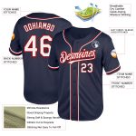 Custom Name Number Authentic Baseball Jersey, Personalized Navy Red Mesh Throwback Team Jersey Personalized Navy White-Red