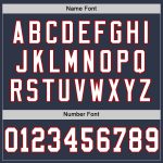 Personalized Authentic Football Jersey in Navy White-Red Mesh - Retro Style Personalized Navy White-Red Mesh Authentic Throwback