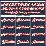 Personalized Authentic Throwback Football Jersey - Custom Team Name & Number in Navy, White & Red Mesh Personalized Navy