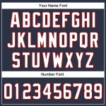 Personalized Authentic Throwback Football Jersey - Custom Team Name & Number in Navy, White & Red Mesh Personalized Navy