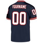 Personalized Authentic Throwback Football Jersey - Custom Team Name & Number in Navy, White & Red Mesh Personalized Navy