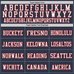 Personalized Authentic Football Jersey in Navy White-Red Mesh - Retro Style Personalized Navy White-Red Mesh Authentic Throwback