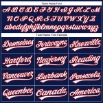 Custom Team Name and Number Personalized Golf Polo Shirt Navy Red White Performance Personalized Navy White-Red Performance