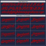 Custom Team Baseball Jersey with Personalized Name and Number, Navy White-Red Pinstripe Authentic Split Style Personalized