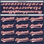Custom Name Number Softball Jersey Unisex Two-Button Navy White-Red Personalized Team Apparel Personalized Navy White-Red