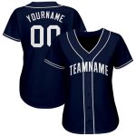 Custom Name Number Softball Jersey Personalized Navy White Team Design Personalized Navy White Softball Jersey Team Custom