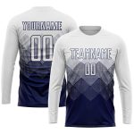 Personalized Custom Name Number Navy White Soccer Jersey Uniform - Sublimation Team Gear Personalized Navy White Sublimation