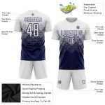 Personalized Custom Name Number Navy White Soccer Jersey Uniform - Sublimation Team Gear Personalized Navy White Sublimation