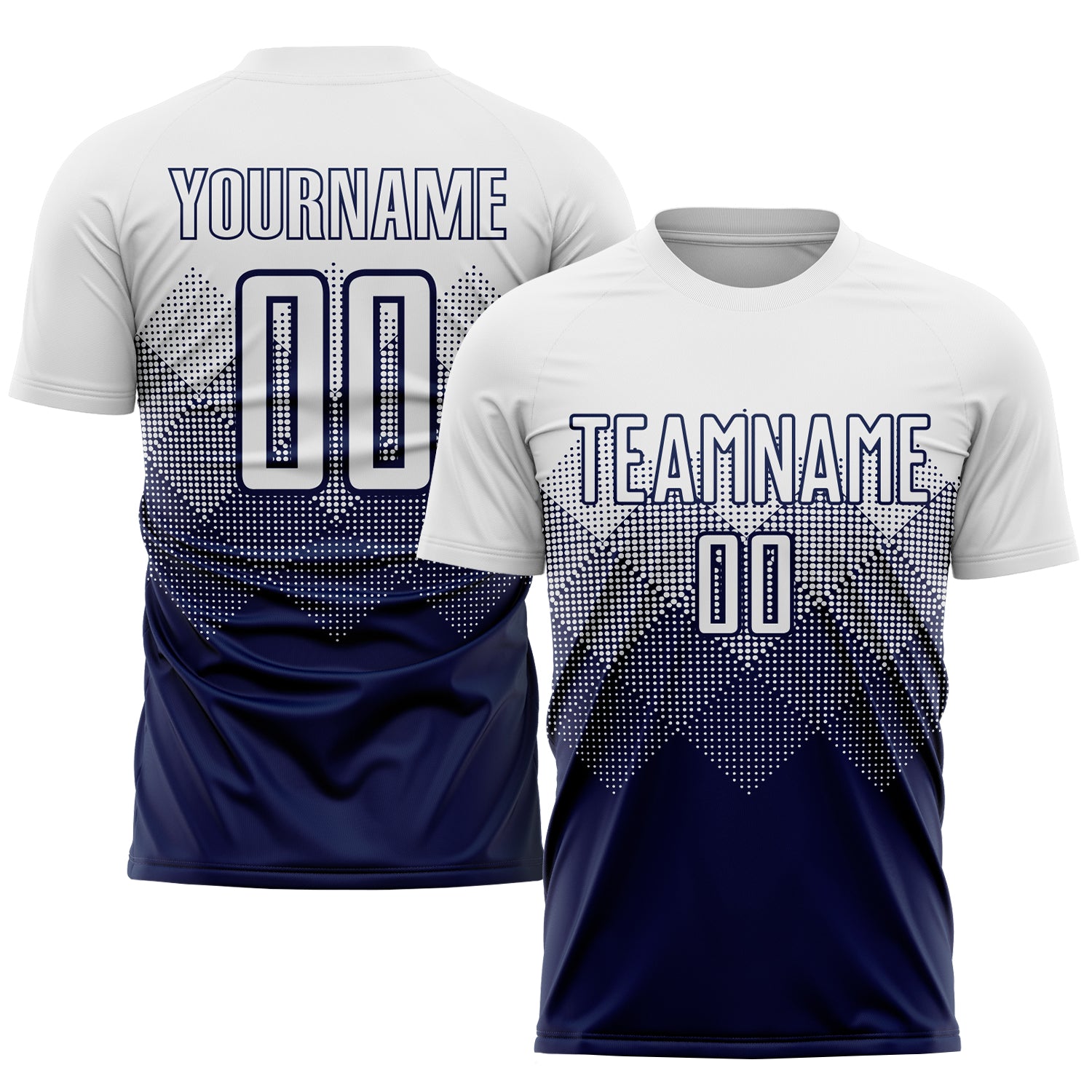 Personalized Custom Name Number Navy White Soccer Jersey Uniform - Sublimation Team Gear Personalized Navy White Sublimation
