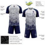 Personalized Sublimation Soccer Jersey - Navy and White Uniform Personalized Navy White Sublimation Soccer Uniform Jersey