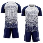 Personalized Sublimation Soccer Jersey - Navy and White Uniform Personalized Navy White Sublimation Soccer Uniform Jersey