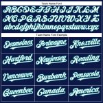 Custom Team Name and Number Baseball Jersey - Personalized Navy White Teal Authentic Jersey Personalized Navy White-Teal
