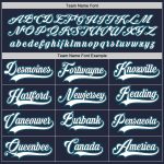 Custom Hockey Jersey with Personalized Name and Number - Navy White Teal Team Jersey Personalized Navy White-Teal Hockey
