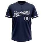 Personalized Unisex Softball Jersey - Navy White Two-Button Design, Comfortable Fit Personalized Navy White Two-Button Unisex