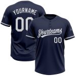 Personalized Unisex Softball Jersey - Navy White Two-Button Design, Comfortable Fit Personalized Navy White Two-Button Unisex
