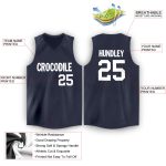 Personalized Basketball Jersey in Navy and White V-Neck Style Personalized Navy White V-Neck Basketball Jersey
