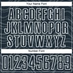 Custom Name and Number Soccer Jersey - Personalized Navy White Wavy Lines Sublimation Uniform Personalized Navy White Wavy