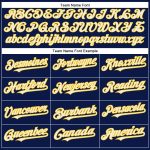 Custom Name and Number Personalized Authentic Baseball Jersey - Navy and Yellow Team Jersey Personalized Navy White-Yellow
