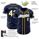 Custom Authentic Baseball Jersey with Personalized Name and Number - Navy, White, Yellow, Light Blue Personalized Navy White