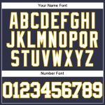 Custom Name Number Personalized Throwback Baseball Jersey - Navy White Yellow Mesh Authentic Personalized Navy White-Yellow