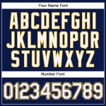 Personalized Custom Name and Number Golf Polo Shirt - Navy White-Yellow Performance Vapor Design Personalized Navy White-Yellow