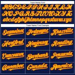 Custom Name and Number Personalized Baseball Jersey - Navy Yellow-Orange Authentic Team Gear Personalized Navy Yellow-Orange