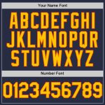 Custom Personalized Mesh Baseball Jersey - Navy Yellow-Orange Throwback with Team Name and Number Personalized Navy Yellow-Orange