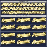 Custom Name and Number Personalized Navy Yellow Pinstripe Authentic Baseball Jersey Personalized Navy Yellow Pinstripe White