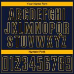 Custom Name Number Soccer Jersey Navy Yellow Personalized Team Uniform Personalized Navy Yellow Sublimation Soccer Uniform