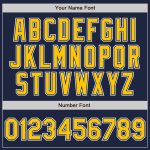 Custom Name and Number Personalized Navy Yellow-White Gradient Fashion Baseball Jersey Personalized Navy Yellow-White Authentic