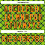 Custom Team Name 3D Pattern Orange-Navy Check Neon Green Varsity Letterman Bomber Jacket with Snap Full-Snap Closure Personalized