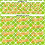 Neon Green Bay Orange-White Check Pattern 3D Bomber Jacket Full-Snap Varsity Letterman Personalized Neon Green Bay Orange-White