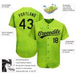 Custom Baseball Jersey with Personalized Name and Number - Neon Green Black 3D Pattern Design Personalized Neon Green Black
