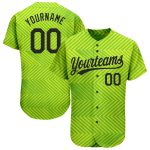 Custom Baseball Jersey with Personalized Name and Number - Neon Green Black 3D Pattern Design Personalized Neon Green Black